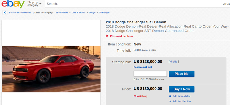 Illustration for article titled Dodge Dealers Are Avoiding Markup Rules For The Demon With Auctions